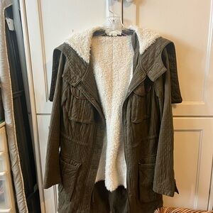 Women's Utility Jacket with Faux Fur Lining
